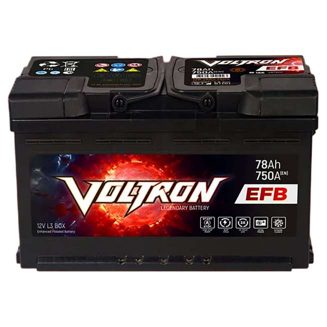 Аккумулятор VOLTRON (78 Ач, 12 V) Обратная, R+ L3 арт.VR780P 0