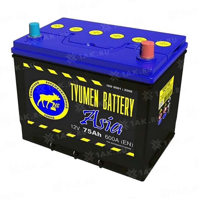 Аккумулятор ТЮМЕНЬ (75 Ач, 12 V) Обратная, R+ D26 арт.TNSa75.0 0
