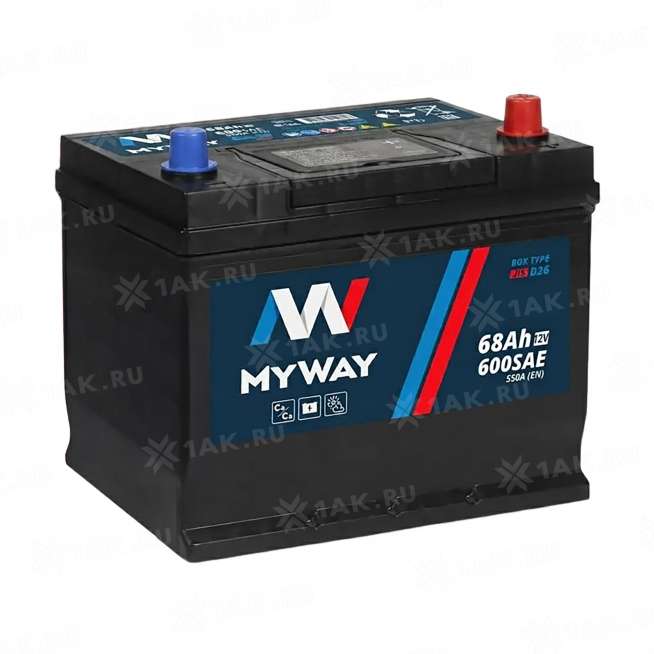 Аккумулятор MYWAY (68 Ач, 12 V) Обратная, R+ D26 арт.MW680JSU 0