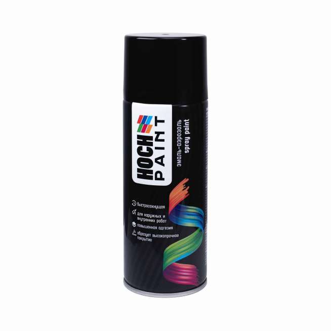 Эмаль-аэрозоль Hoch Paint акриловая универсальная RAL 9005 (черный янтарь) глянцевая 520 мл 0