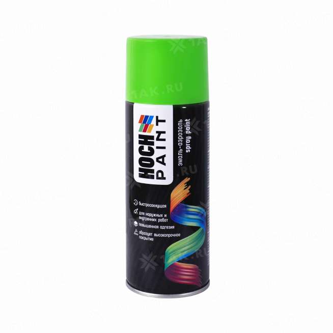 Эмаль-аэрозоль Hoch Paint акриловая универсальная RAL 6018 (желто-зеленый) глянцевая 520 мл 0