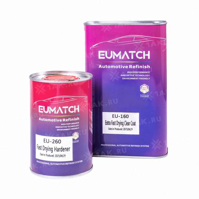 Комплект экстра быстросохнущего прозрачного лака Extra Fast Drying Clear Coat/ 160 EUMATCH 1,5л 0