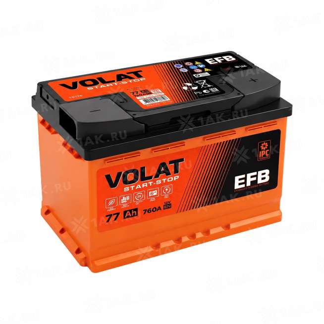 Аккумулятор VOLAT (77 Ач, 12 V) Обратная, R+ LB3 арт.VPE770F 0