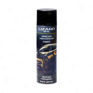 LIZARD Spray Акриловая аэрозольная краска черная глянцевая 500 мл