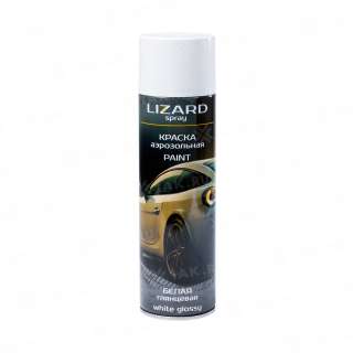 LIZARD Spray Акриловая аэрозольная краска белая глянцевая 500 мл