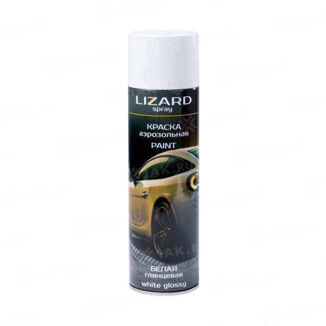 LIZARD Spray Акриловая аэрозольная краска белая глянцевая 500 мл 0