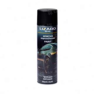 LIZARD Spray Акриловая аэрозольная краска черная матовая 500 мл