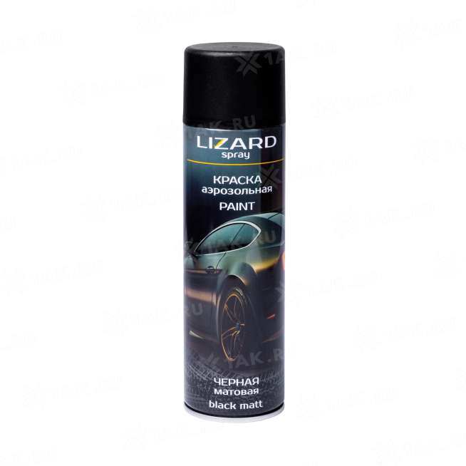 LIZARD Spray Акриловая аэрозольная краска черная матовая 500 мл 0