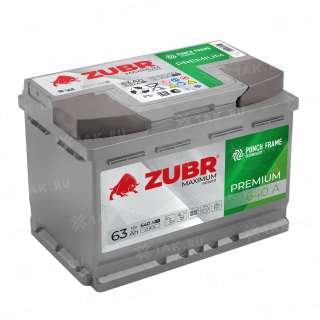 Аккумулятор ZUBR Premium (63 Ач, 12 V) Обратная, R+ L2 арт.ZP630