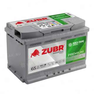 Аккумулятор ZUBR Premium (65 Ач, 12 V) Обратная, R+ LB2 арт.ZP650