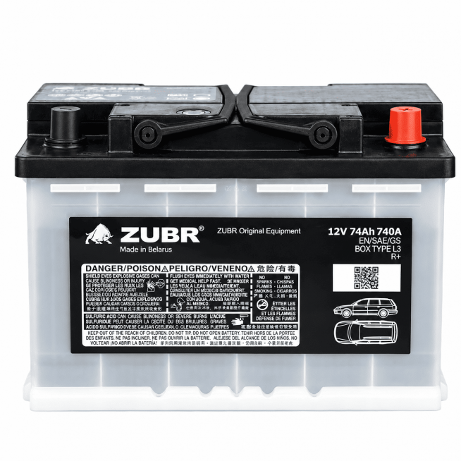 Аккумулятор ZUBR Ultra OE (74 Ач, 12 V) Обратная, R+ L3 арт.OE740 1
